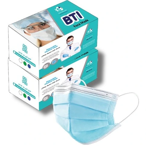 خرید و قیمت ماسک سه لایه ملت دار BTI + فروش عمده